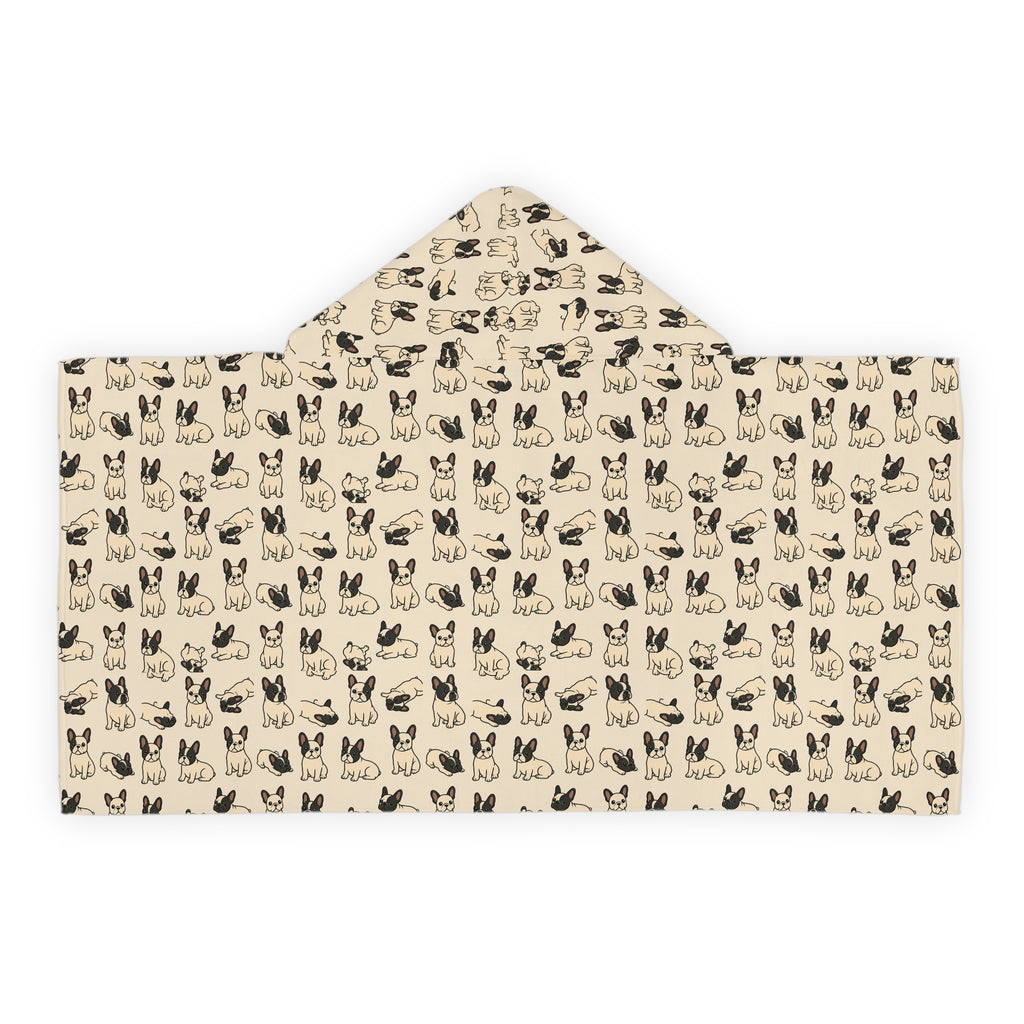 French Bulldog Pattern Youth Hooded Towel | Cute Dog Towel