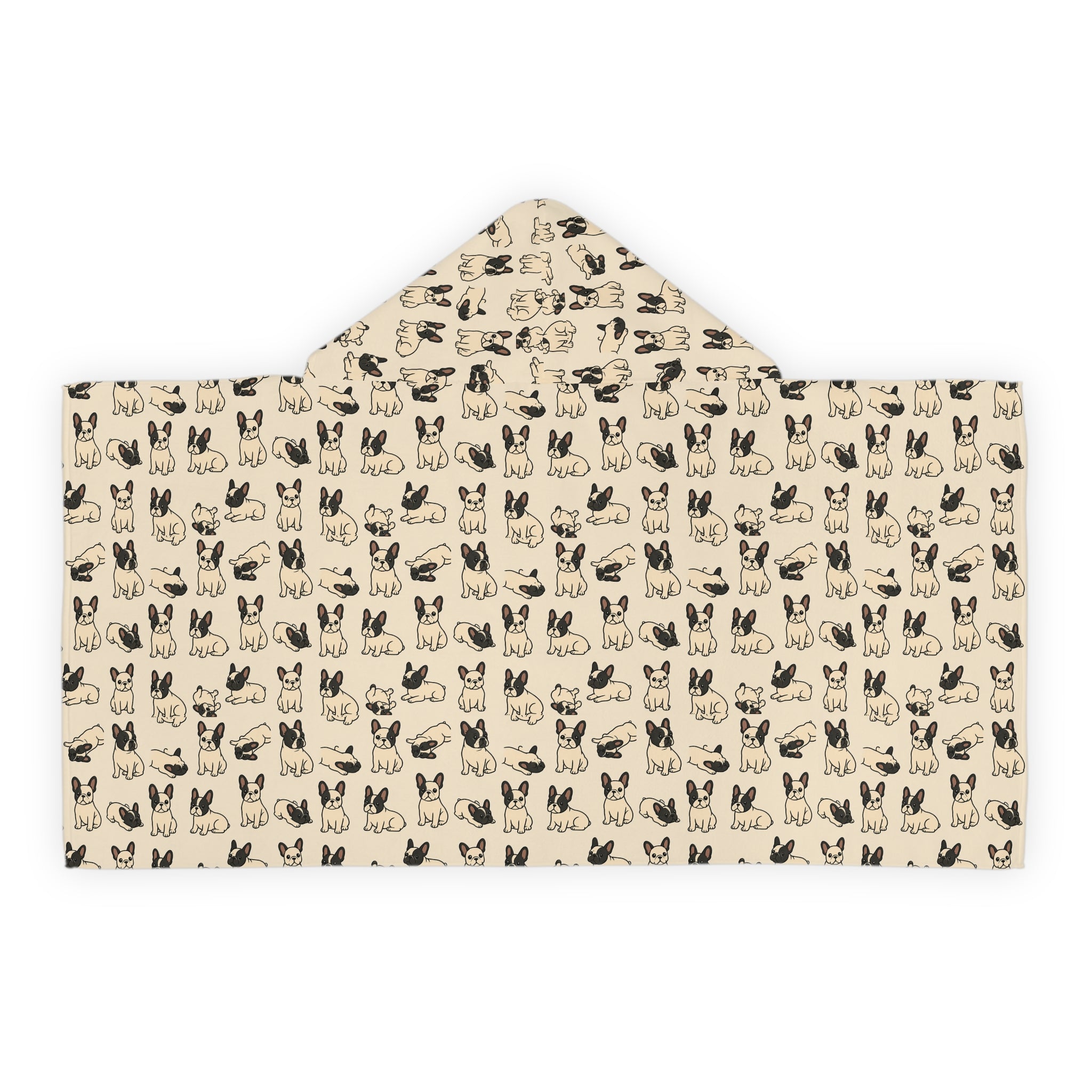 French Bulldog Pattern Youth Hooded Towel | Cute Dog Towel