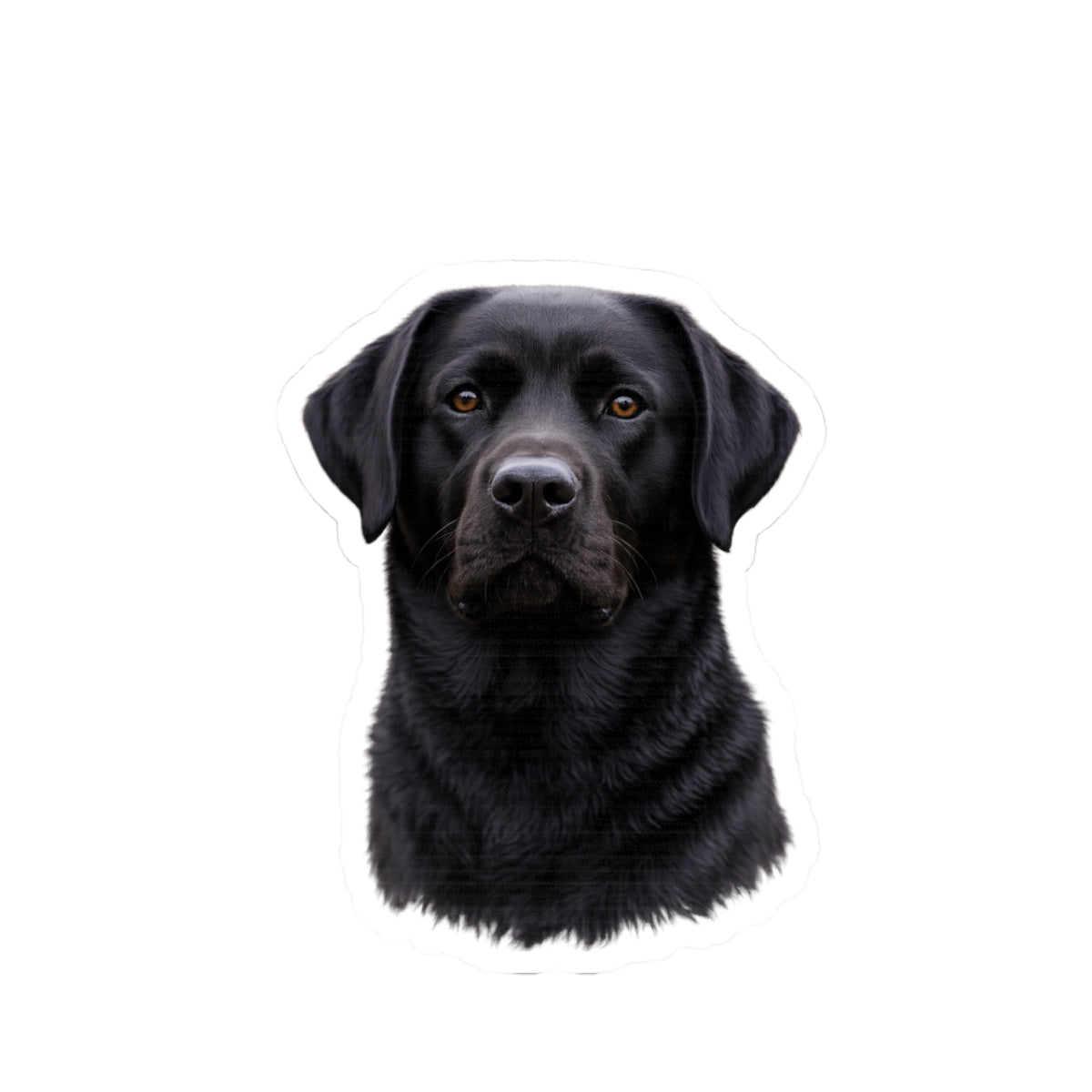 Black Labrador Retriever Portrait Sticker | Kiss-Cut Dog Sticker