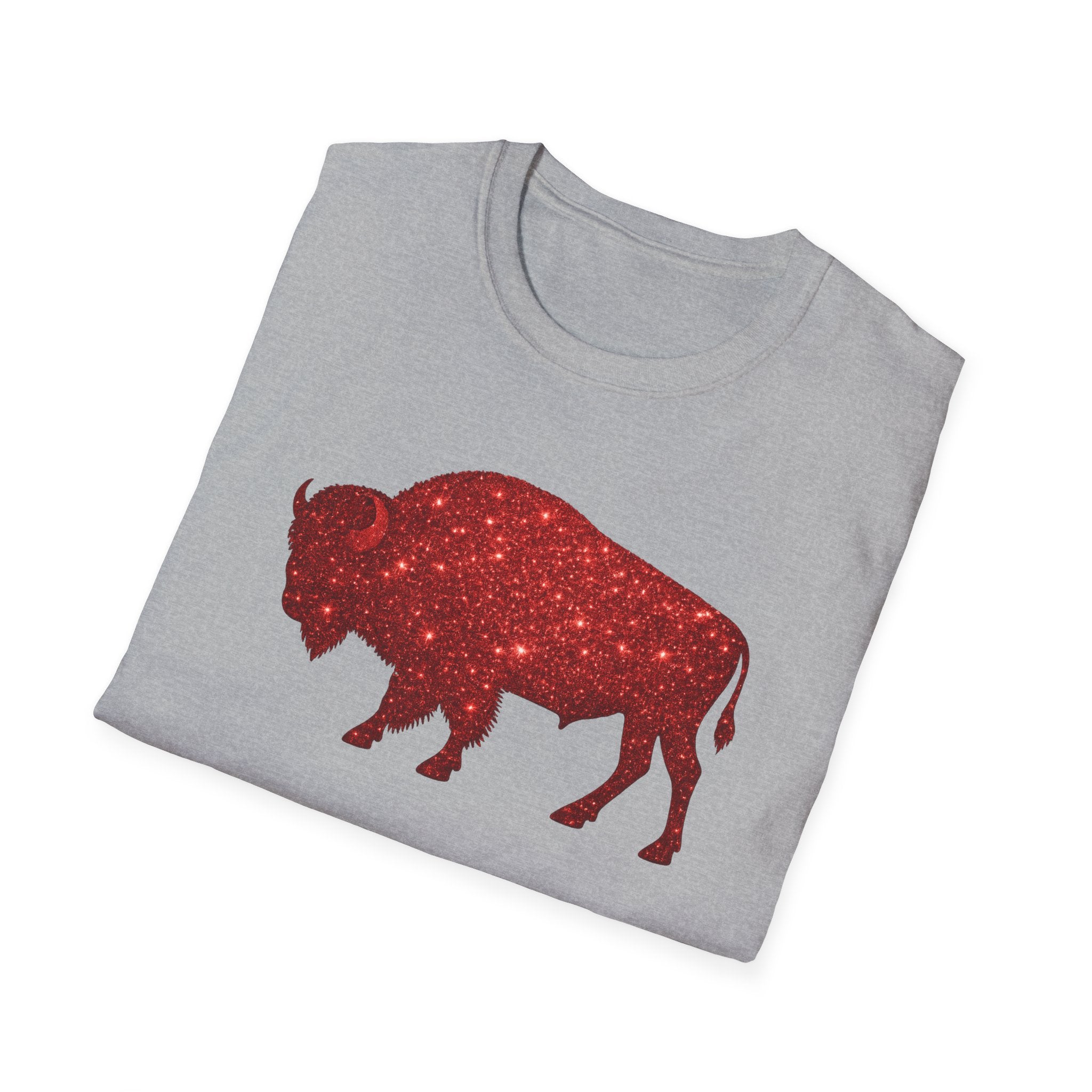 Red Buffalo Silhouette T-Shirt | Sparkle Star Pattern