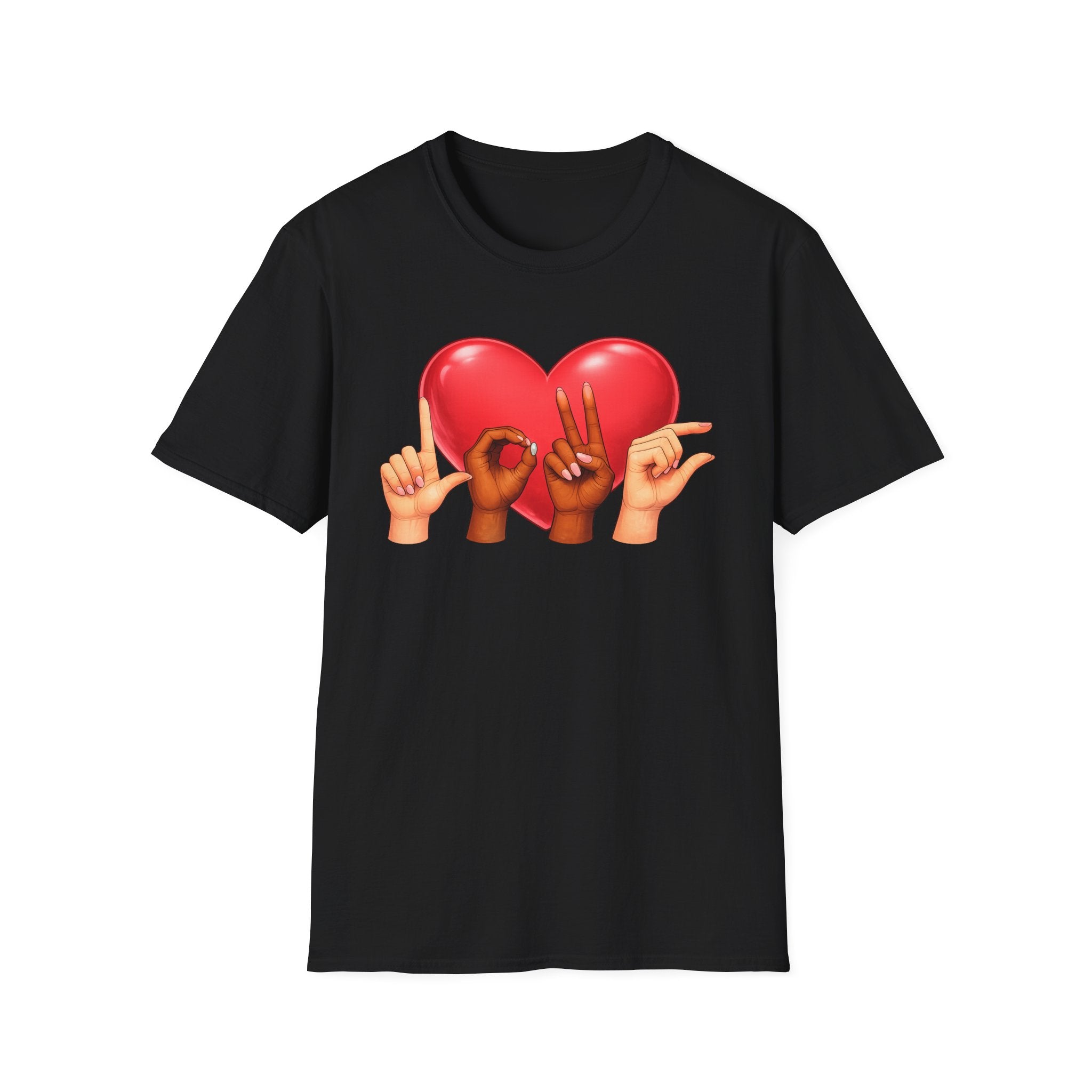 ASL Hands Love Heart T-Shirt | Hand Sign Heart Tee