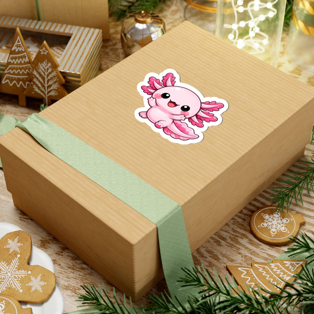 Cute Pink Axolotl Sticker | Kiss-Cut Sticker