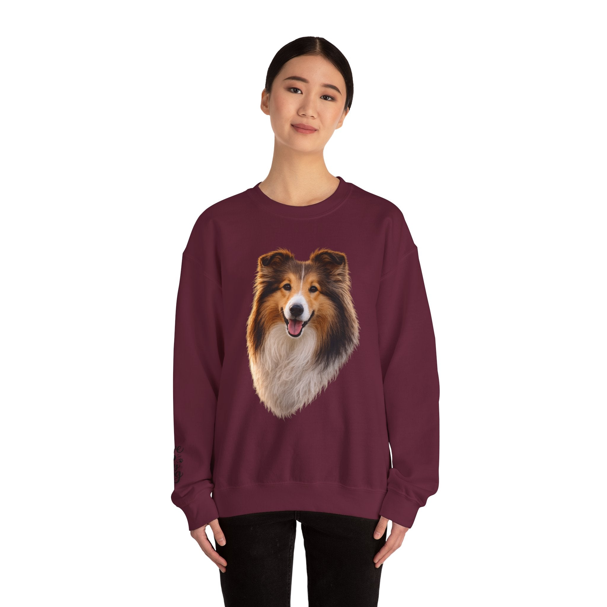 Smiling Collie Crewneck Sweatshirt | Collie Face Pullover