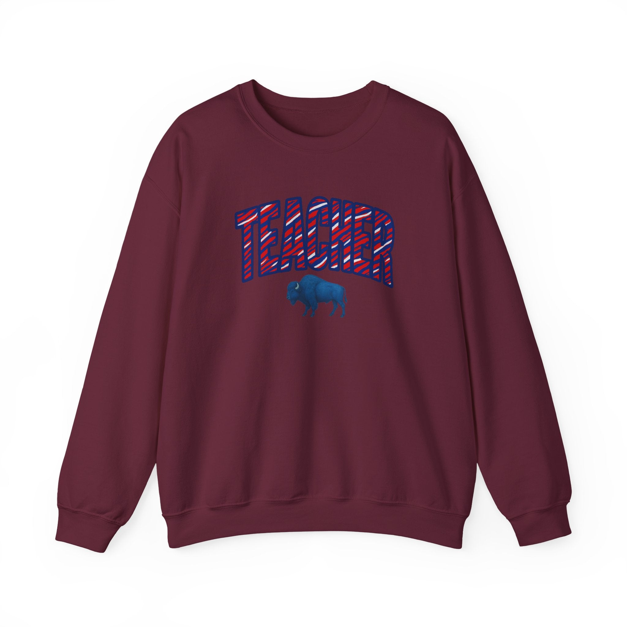 Teacher buffalo plaid arch Sweatshirt | Teacher crewneck