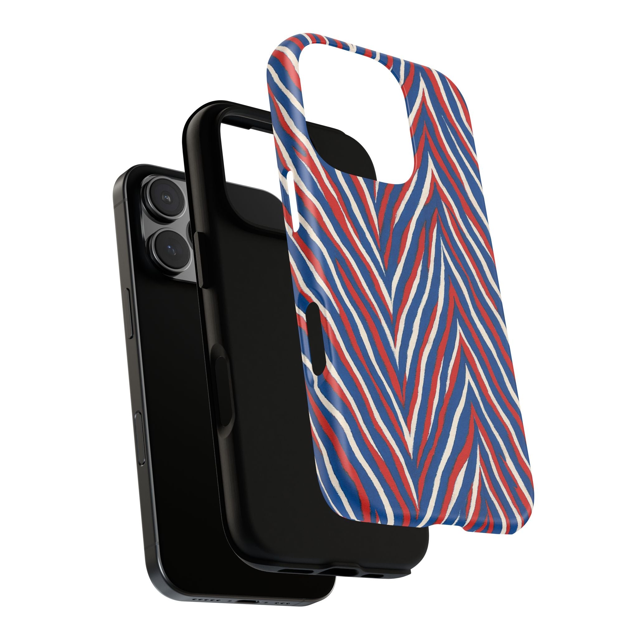 Red White Blue Zebra Stripe Tough Case | Patriotic Phone Cover