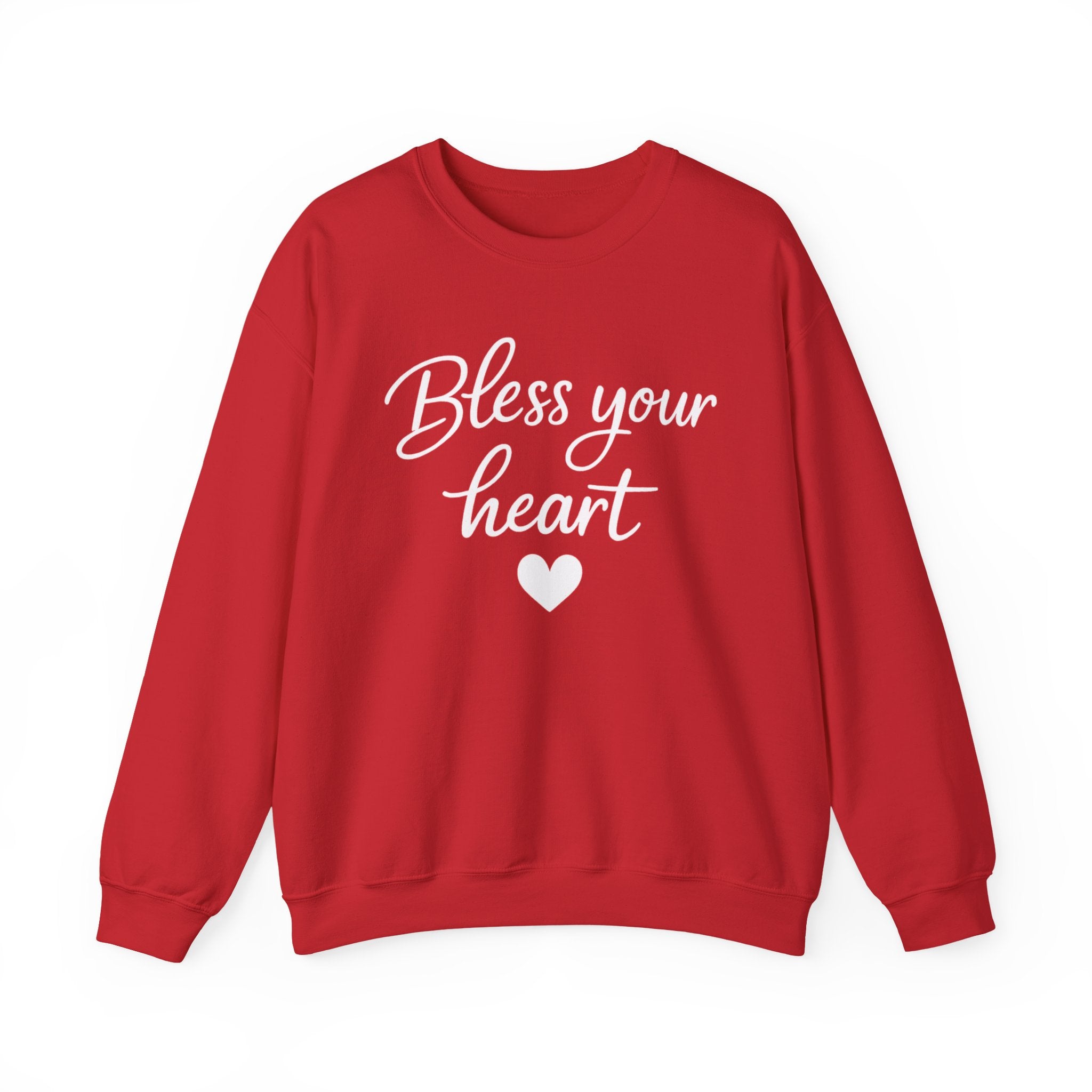 Bless Your Heart crewneck sweatshirt | Script text with heart design
