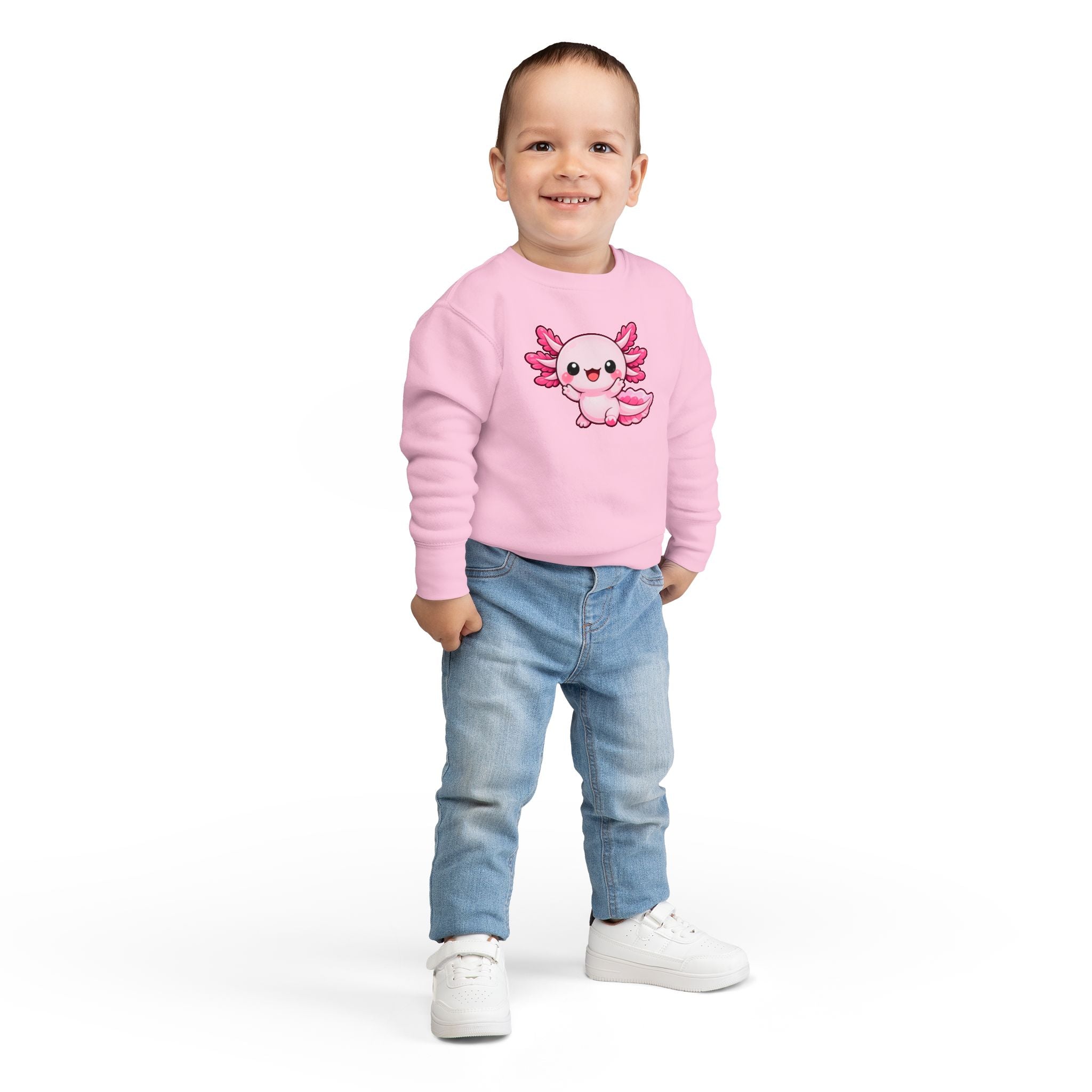 Pink Axolotl Toddler Sweatshirt | Cute Sea Creature Kids Top