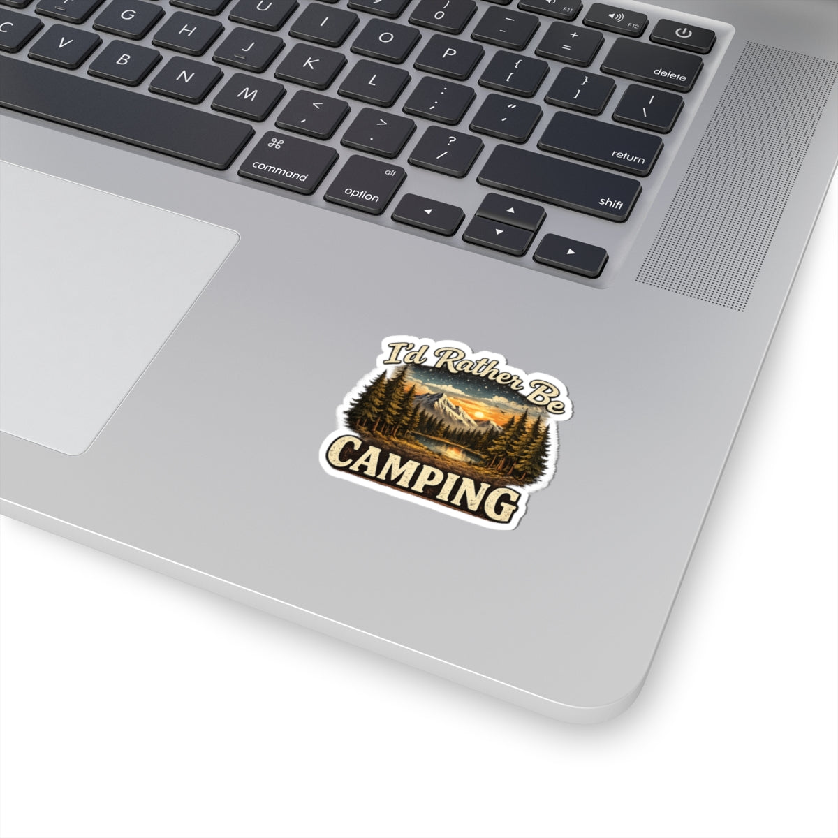I'd Rather Be Camping Sticker | Outdoor Mountain Lake Kiss-Cut Sticker
