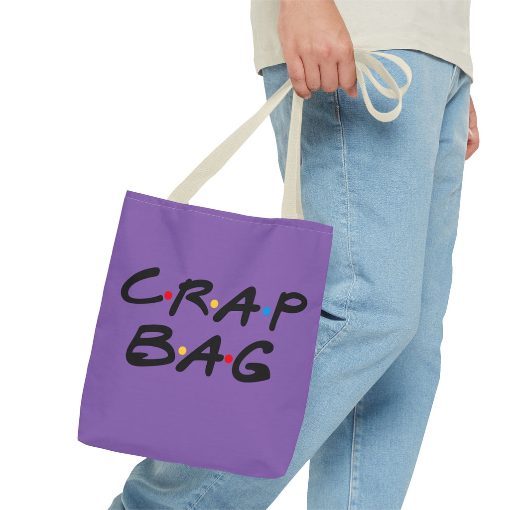 Friends Crap Bag Tote Bag | Purple All-Over Print Tote