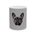 French Bulldog Face Mug | Grey Ceramic Coffee Cup