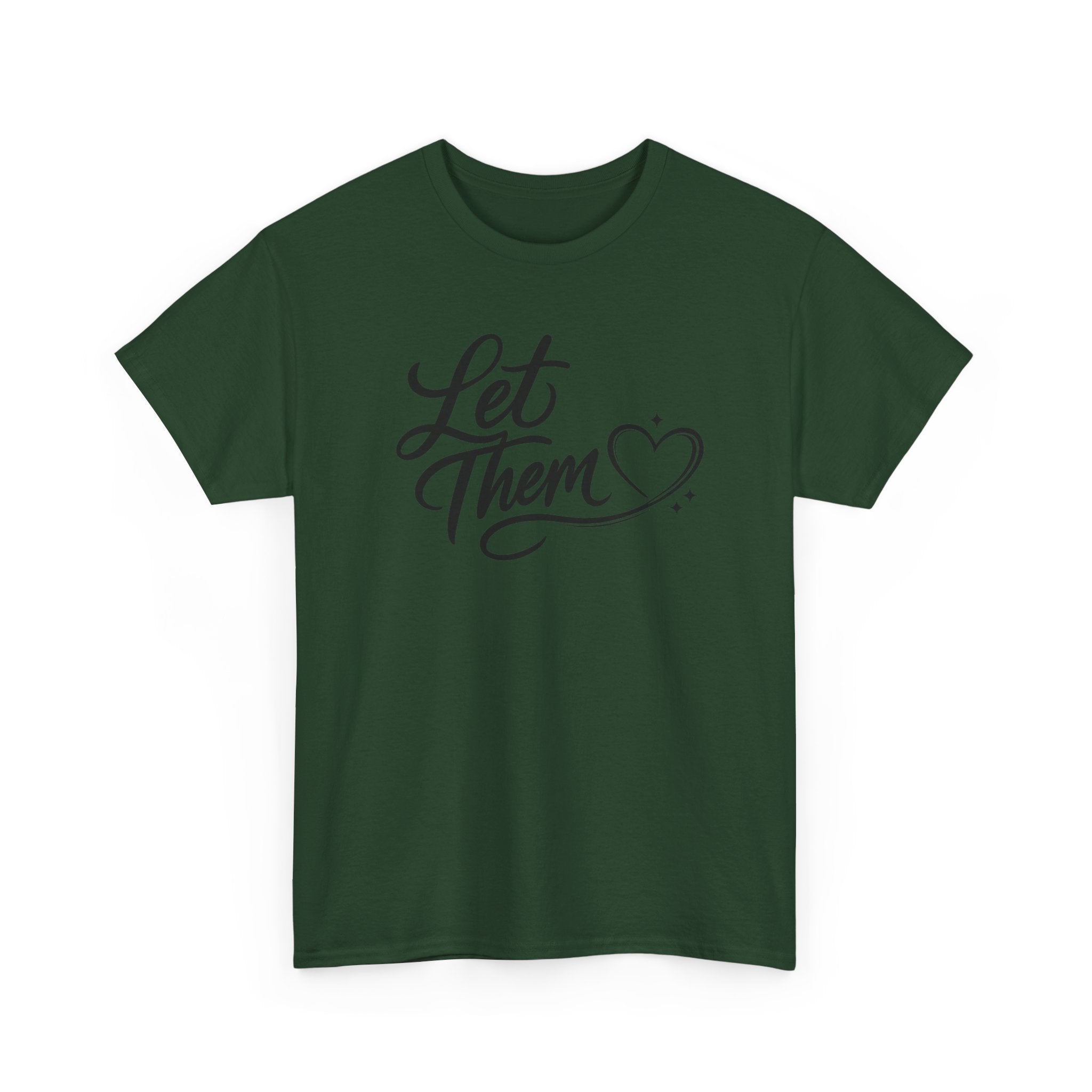 Let Them Script Heart T-Shirt | Handlettered Typography, Minimal Tee
