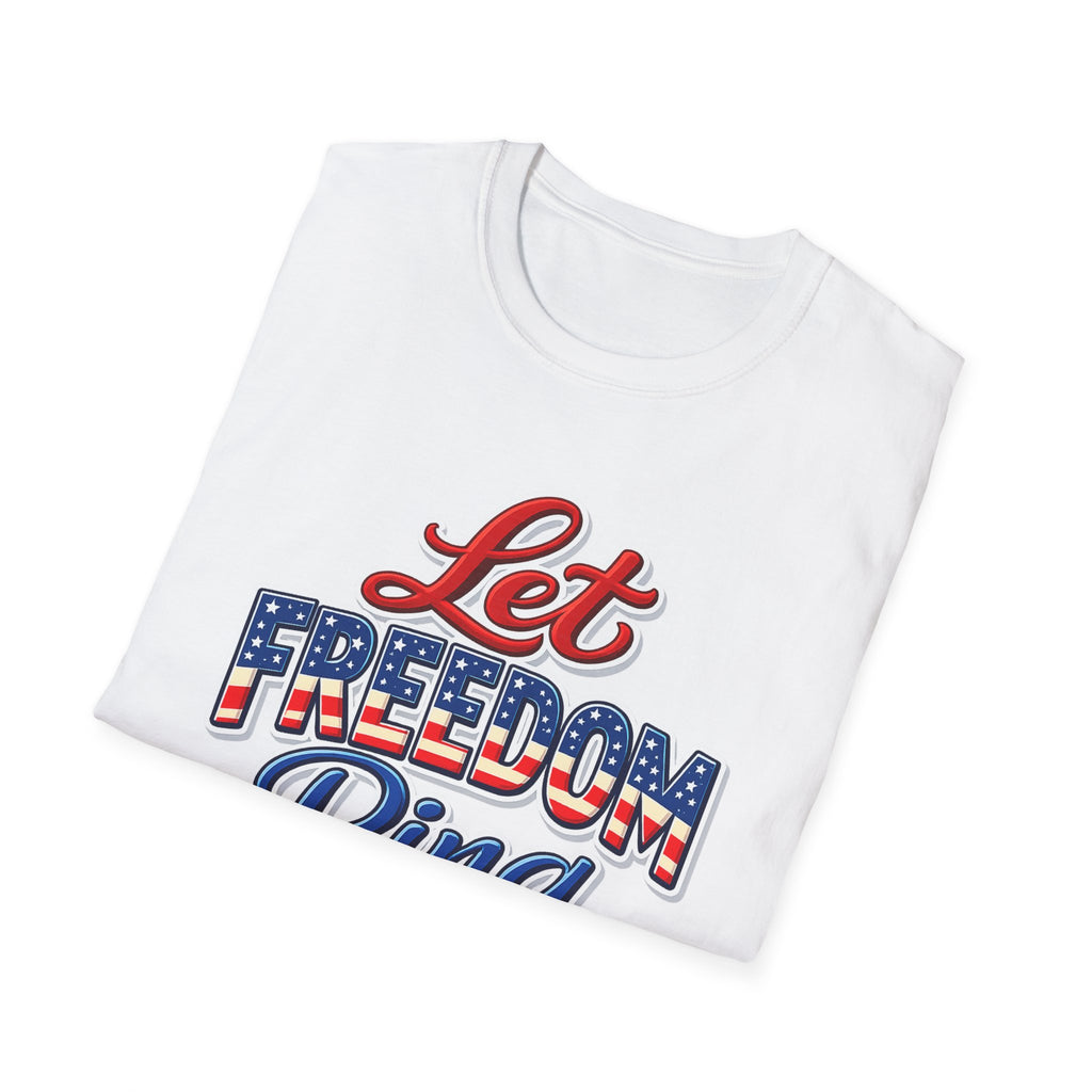 Let Freedom Ring T-Shirt | Patriotic USA Flag Typography