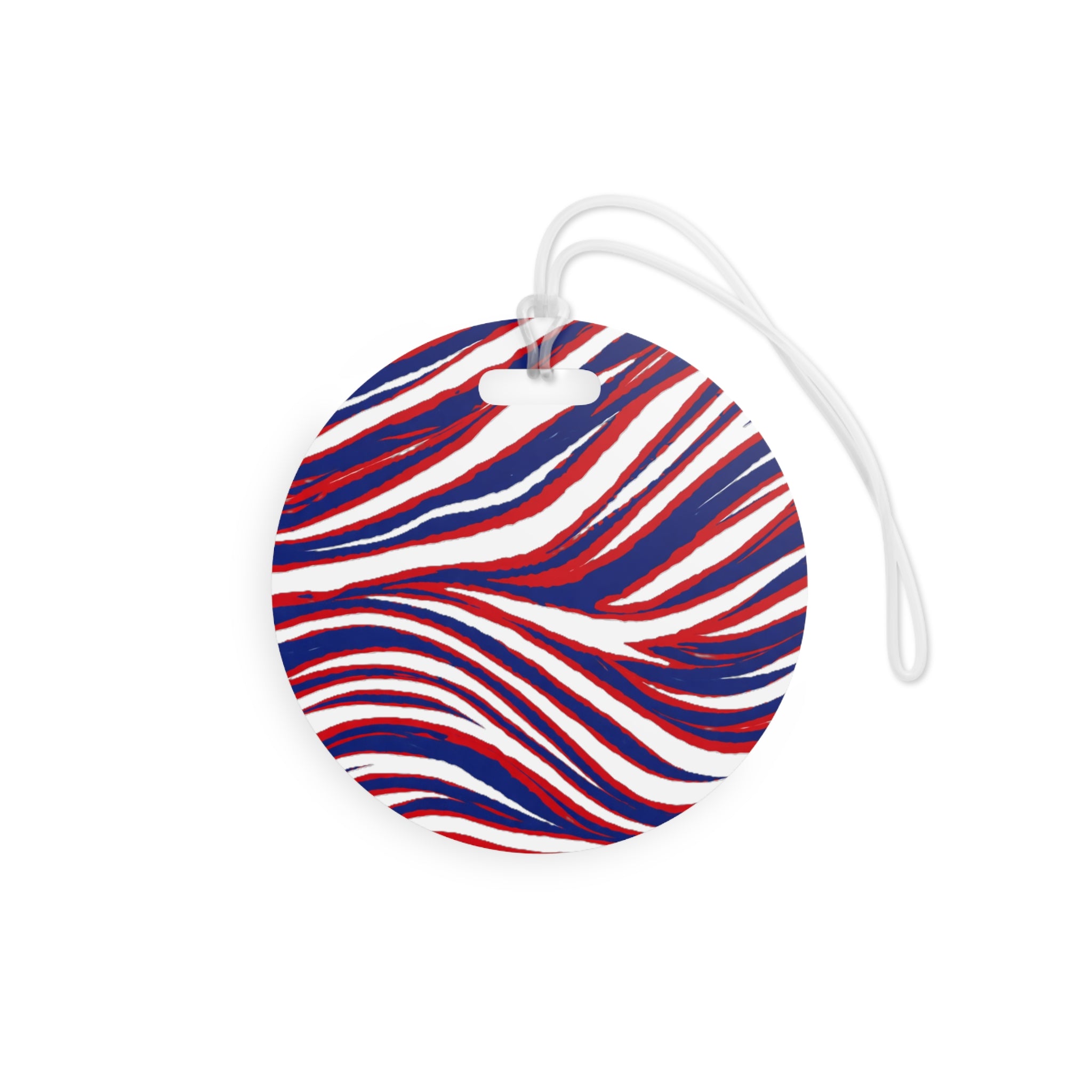 Buffalo Red White Blue Pattern Luggage Tag | Stripe