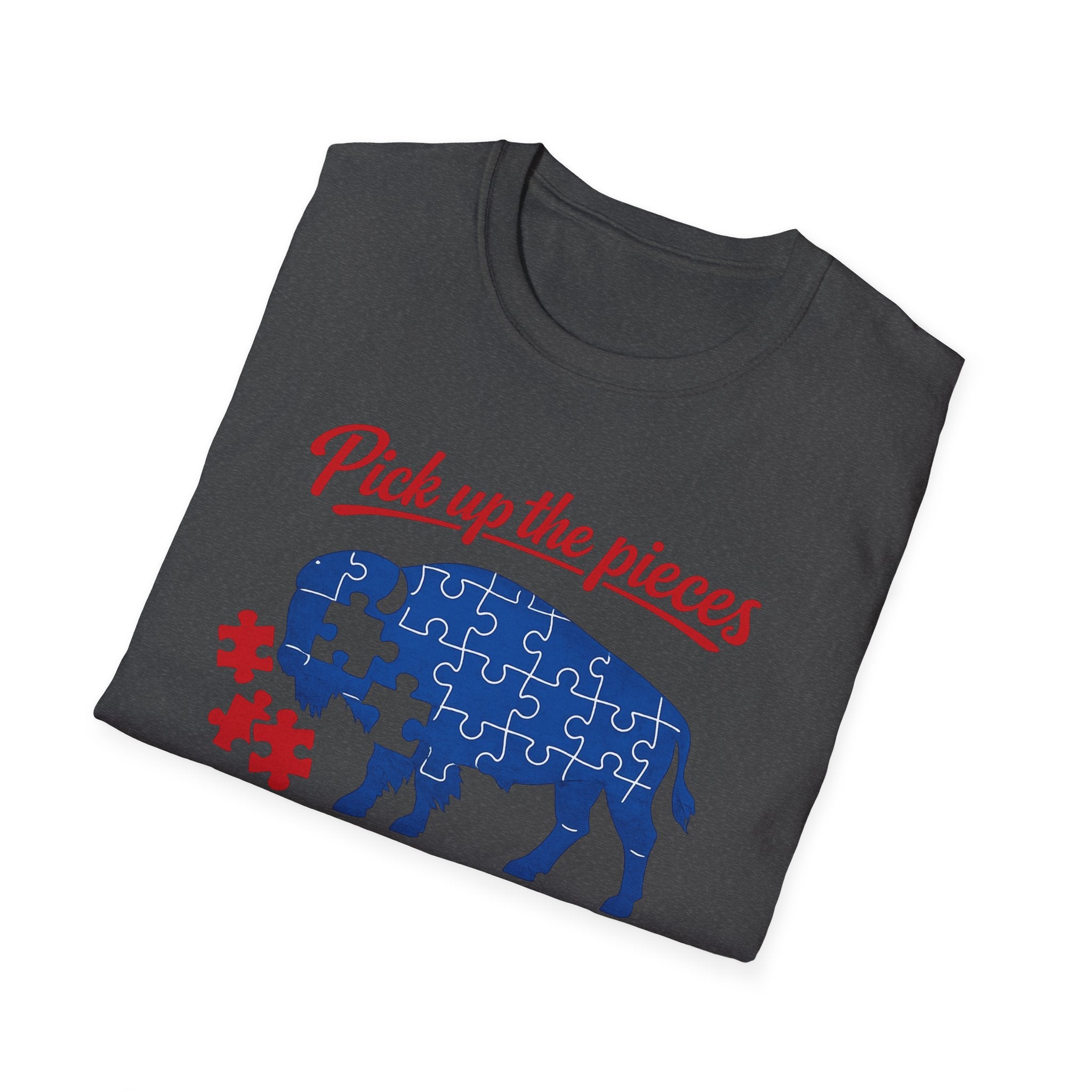 Buffalo Puzzle Piece design T-Shirt | Pick up the pieces, we put it back together again