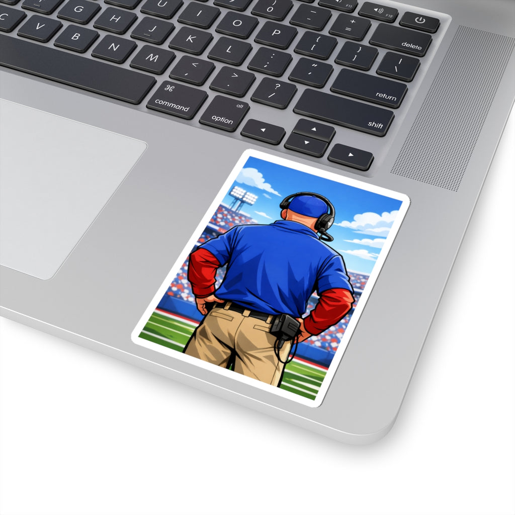 Buffalo Football Coach Illustration Stickers | Kiss-Cut Coach Sticker