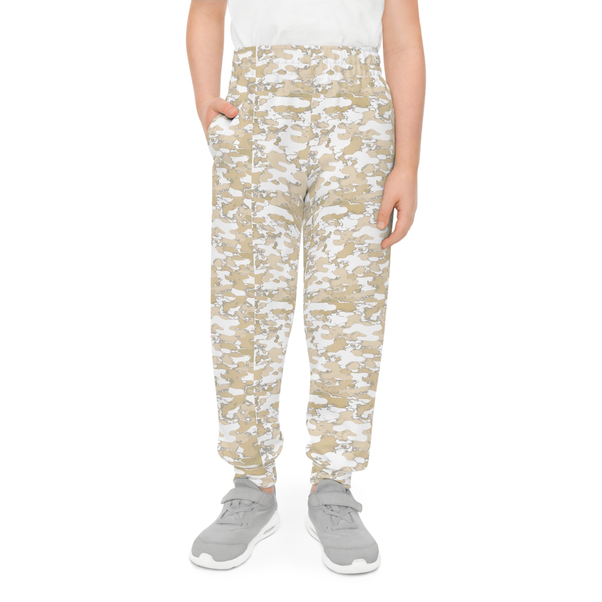 Beige Digital Camo Joggers | Kids All-Over Print Sweatpants