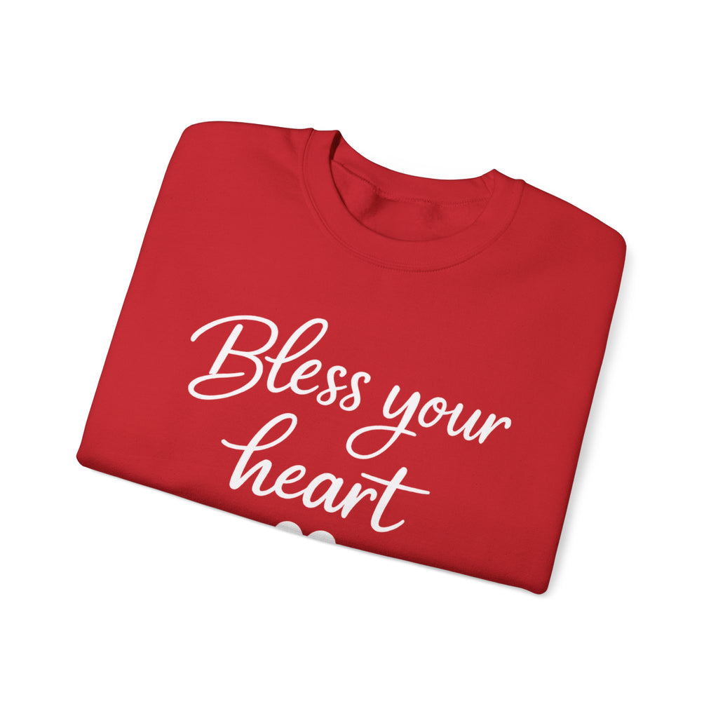 Bless Your Heart crewneck sweatshirt | Script text with heart design