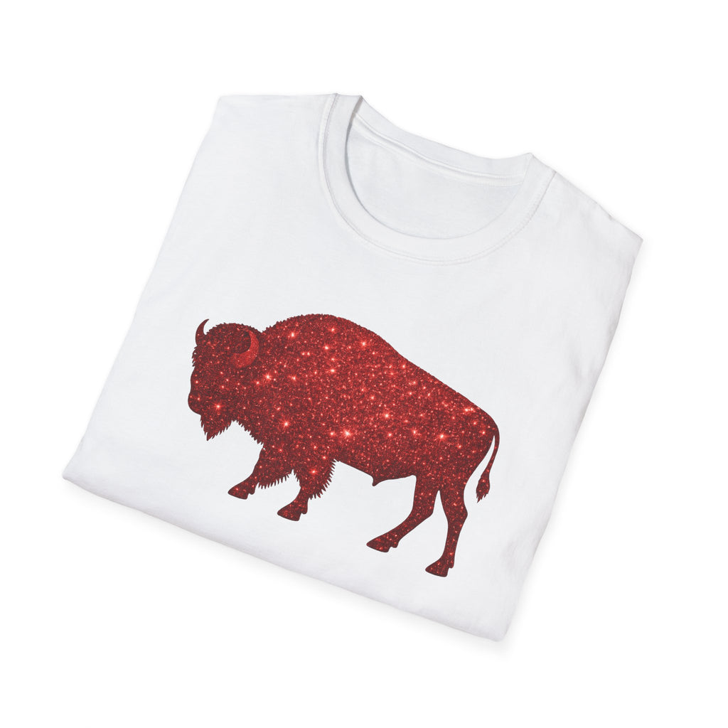 Red Buffalo Silhouette T-Shirt | Sparkle Star Pattern