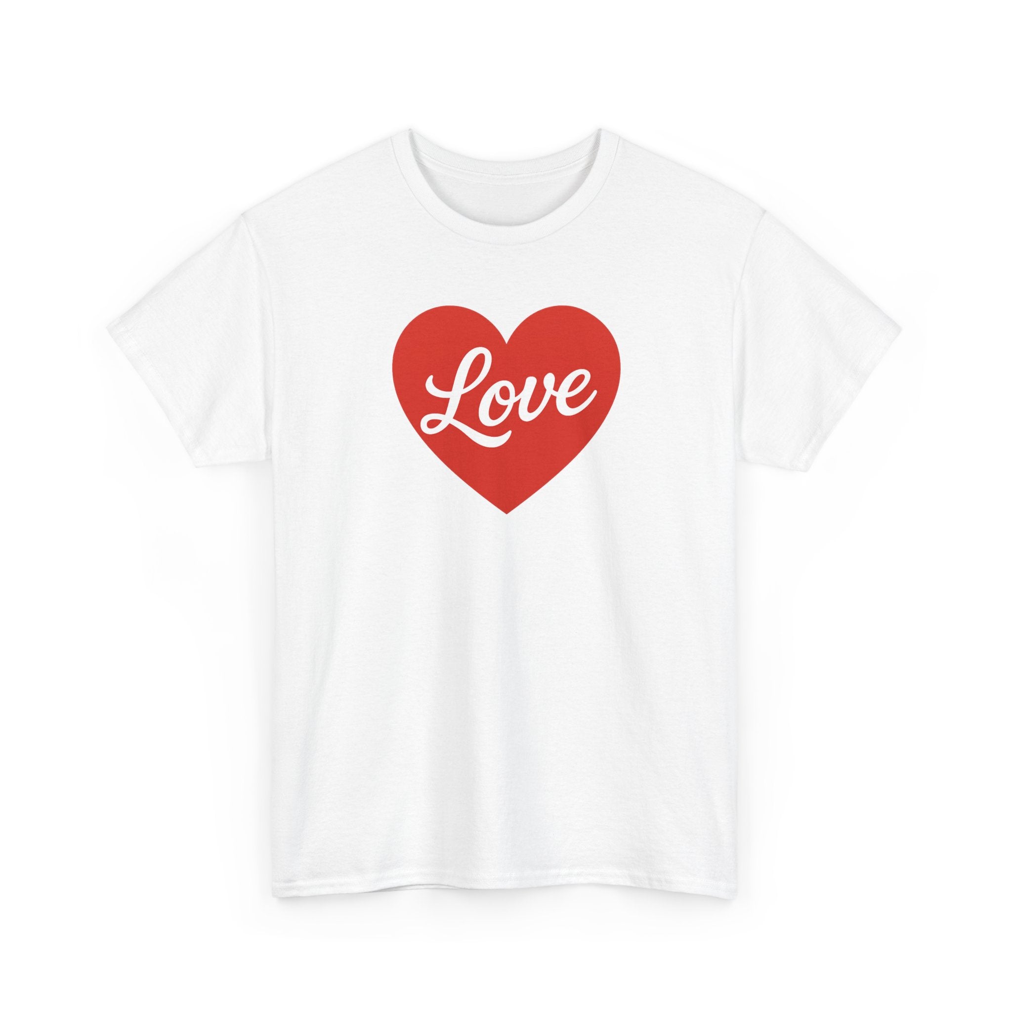 Red Heart Valentine's Day Love Script Tee