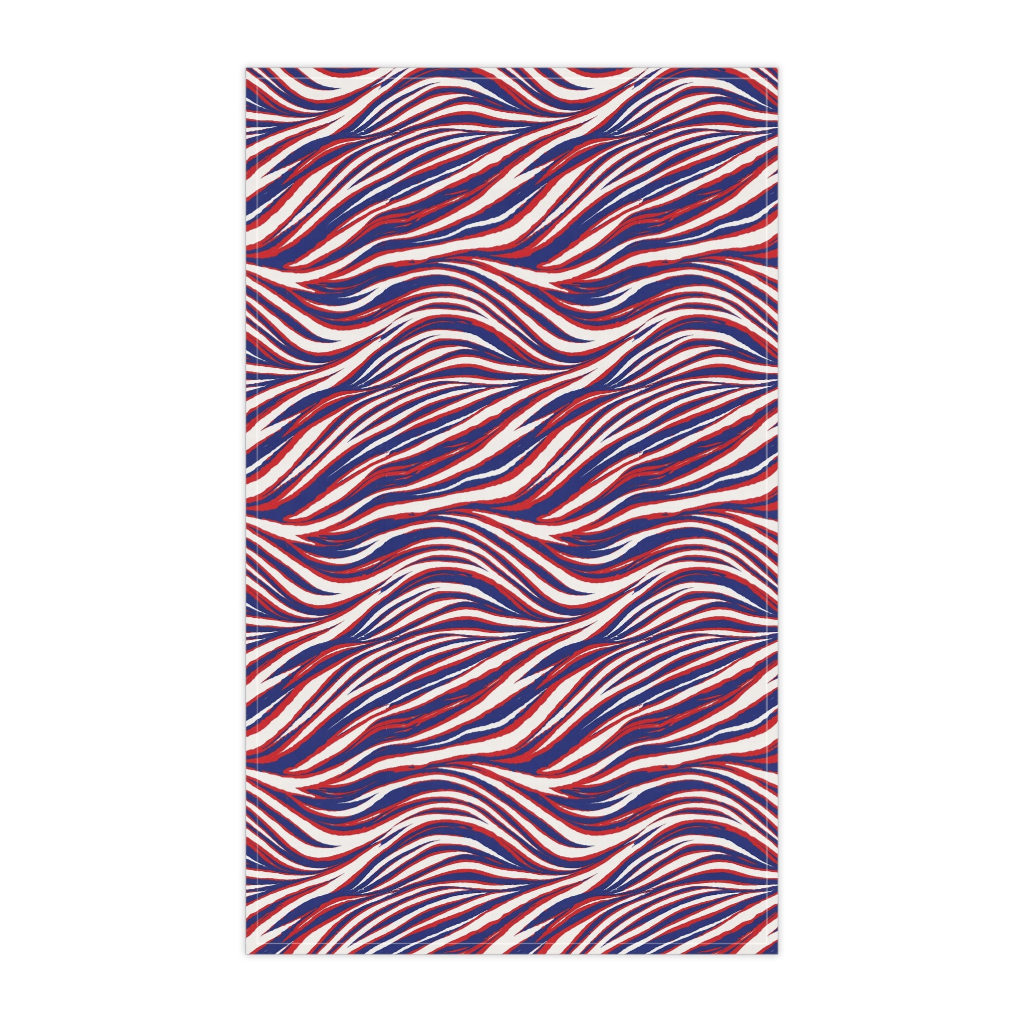 Buffalo Red White Blue Pattern Tea Towel | Striped Kitchen Towel