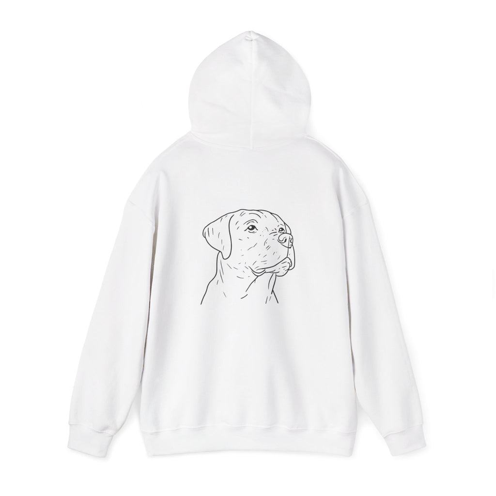 Labrador Retriever Line Art Hoodie | Minimal Dog Portrait, Small Chest Logo