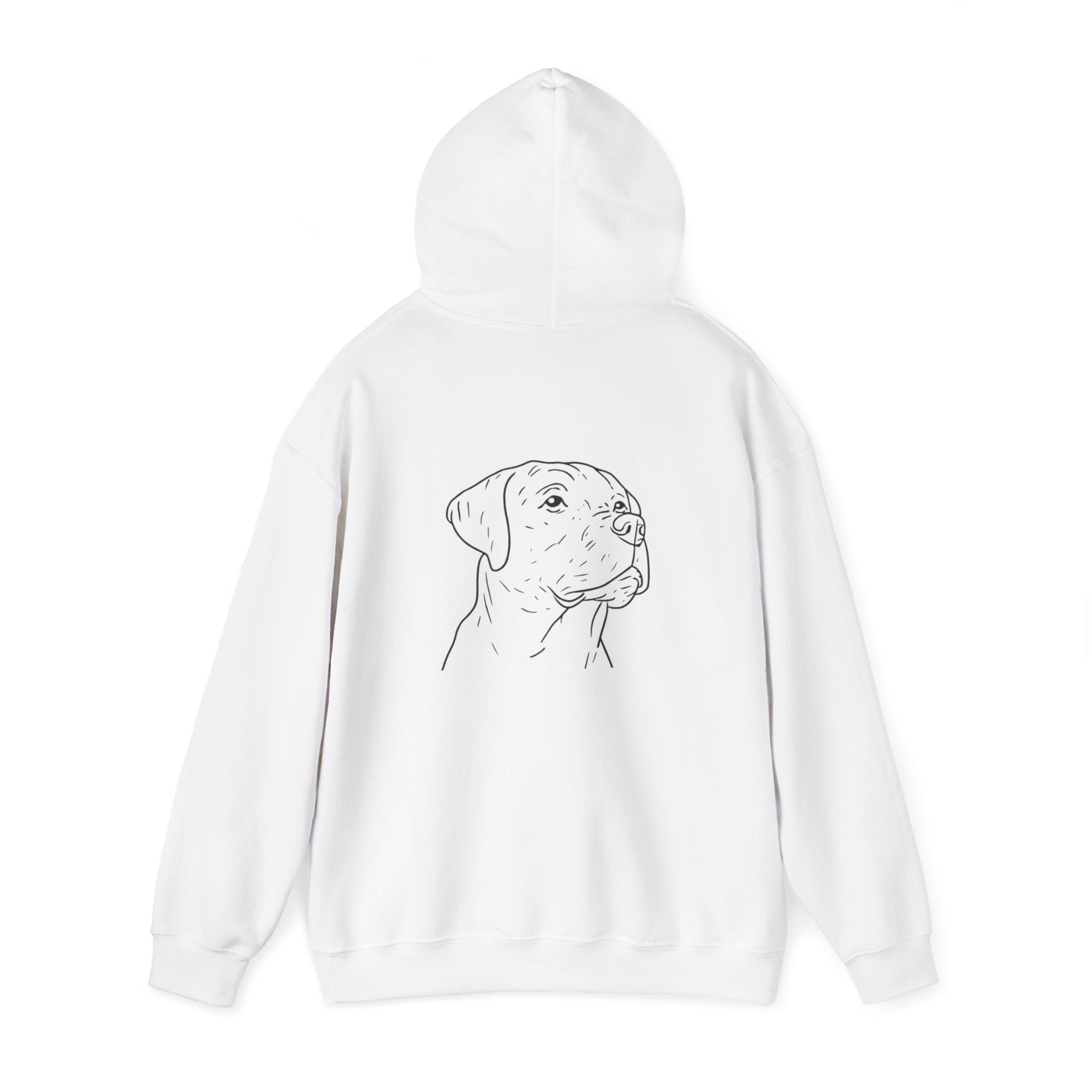 Labrador Retriever Line Art Hoodie | Minimal Dog Portrait, Small Chest Logo