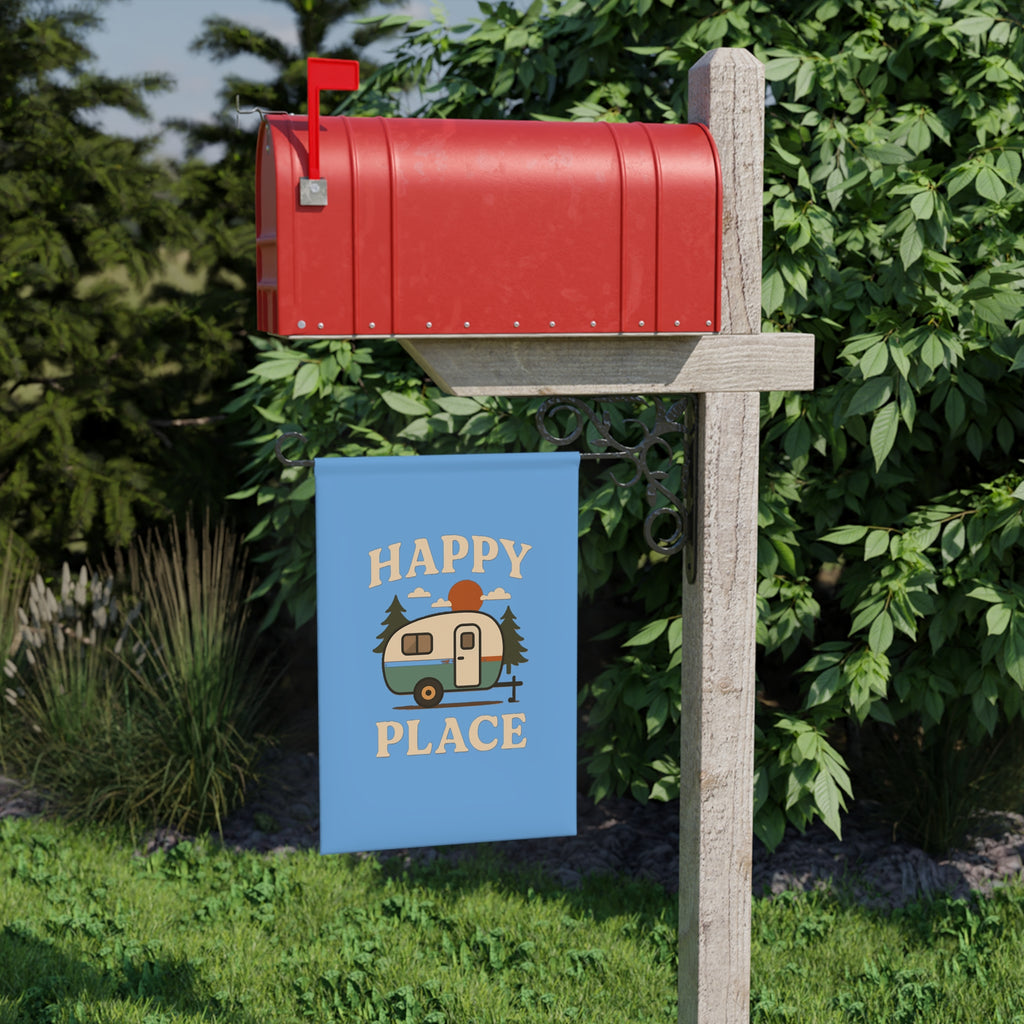 Happy Place Camper garden banner | Outdoor flag, RV camping decor
