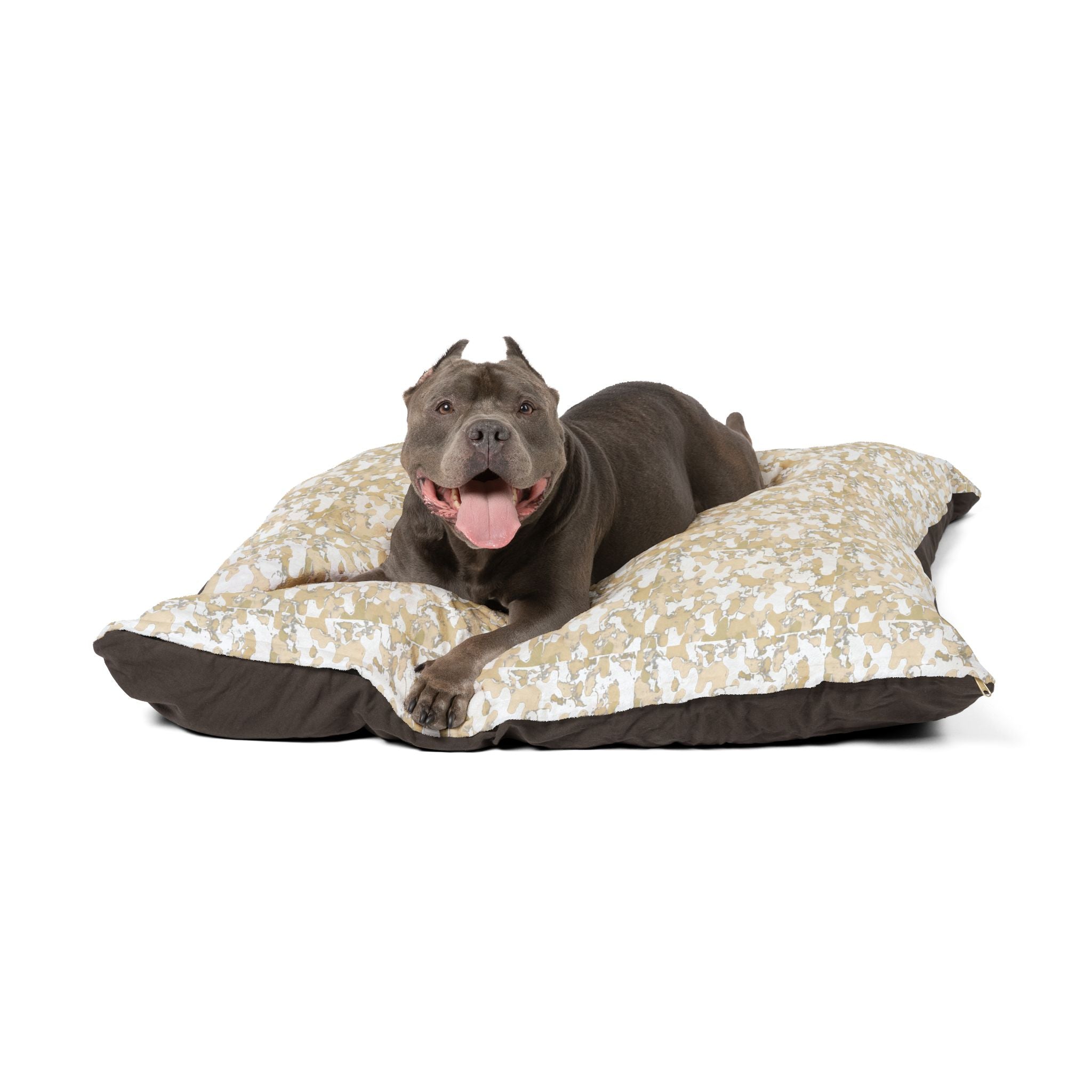 Cream Camo Print Pet Bed | Neutral Dog Cat Cushion