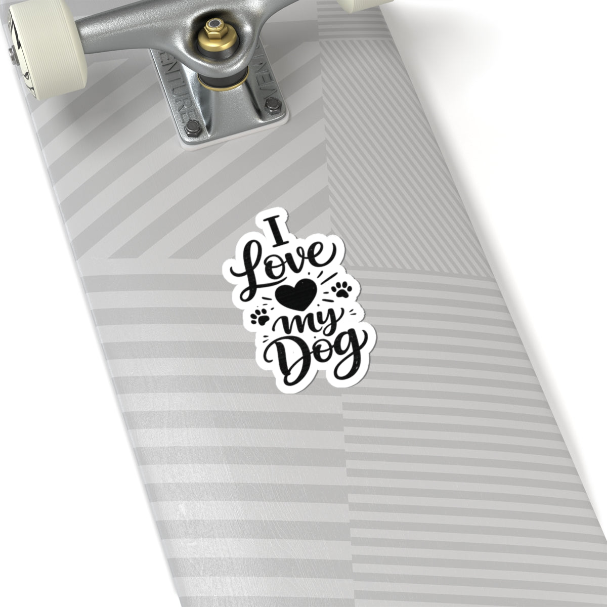 I Love My Dog Kiss-Cut Sticker | Paw Print Heart Decal