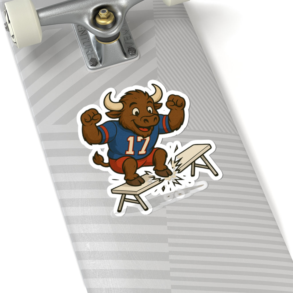 Football Buffalo Breaking Tables Sticker | Kiss-Cut Sticker