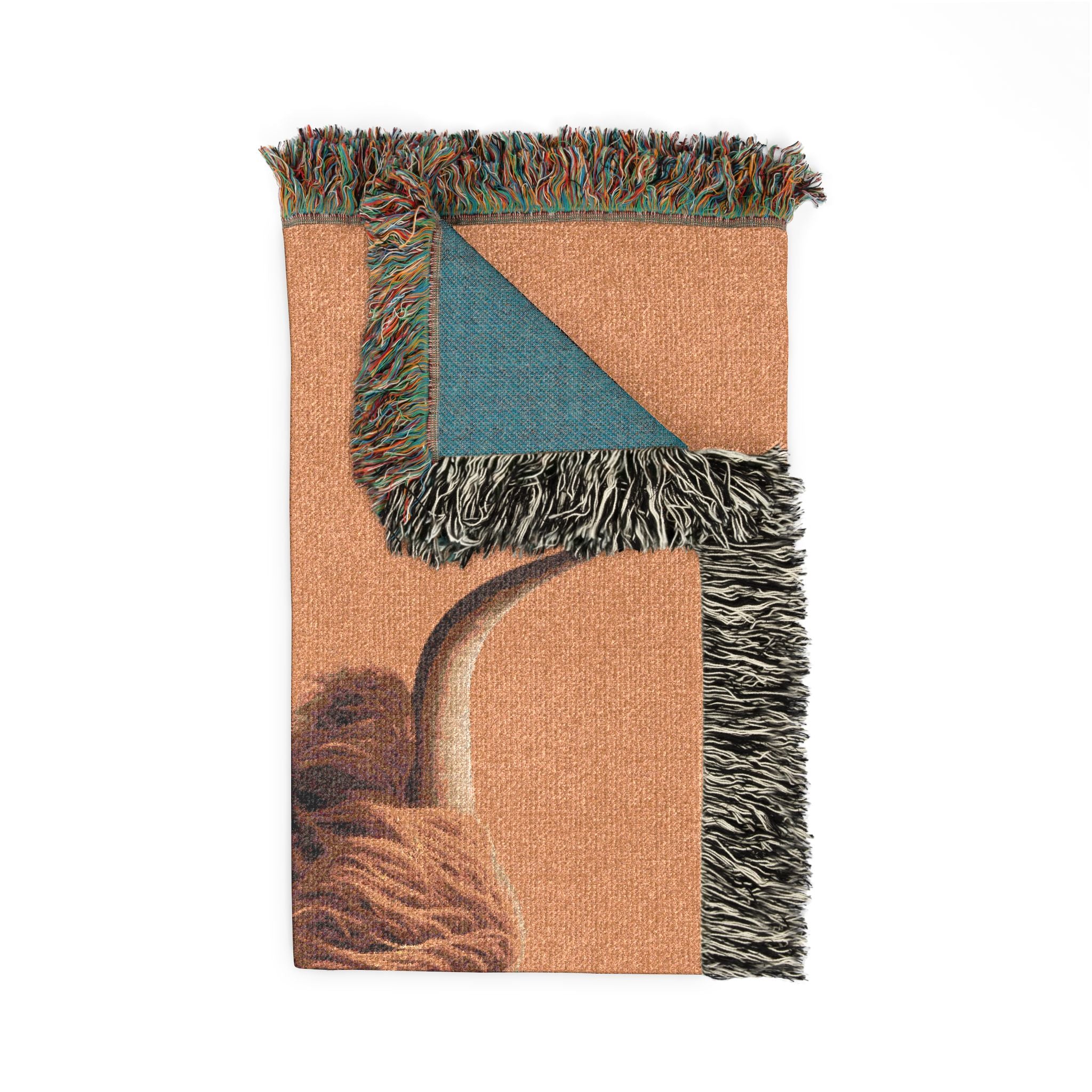 Highland Cow Woven Blanket | Scottish Cattle Throw, Rustic Farmhouse Decor