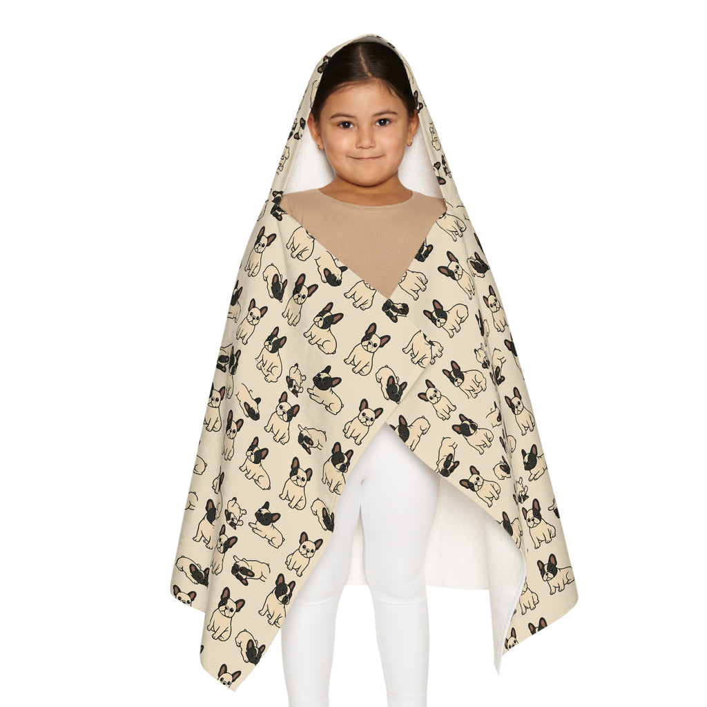 French Bulldog Pattern Youth Hooded Towel | Cute Dog Towel