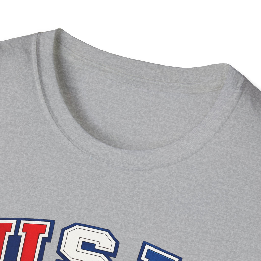 USA Gold Hockey 2K8 T-Shirt — American Flag Hockey Helmet Graphic Tee