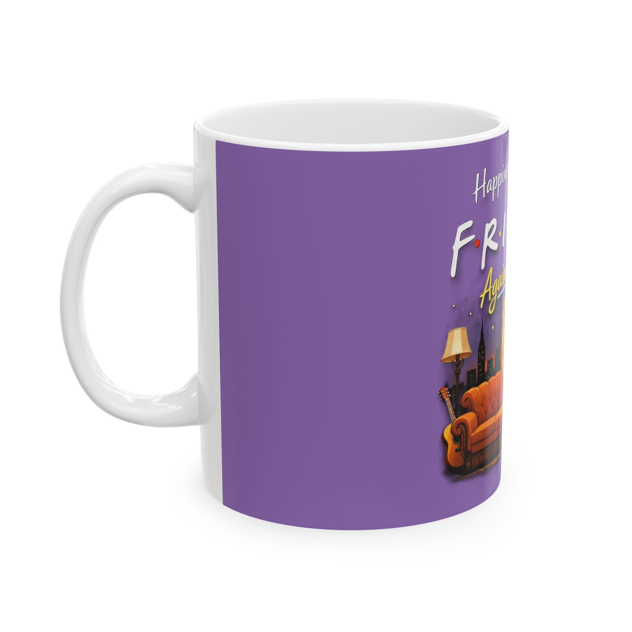 Friends TV Show Couch Mug | Happiness Is Watching Friends Again and Again