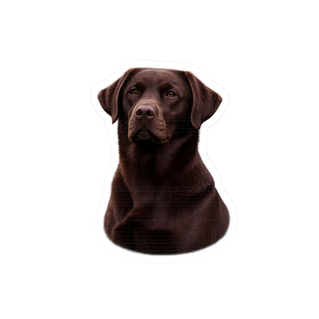 Chocolate Labrador Portrait Sticker | Kiss-Cut Sticker