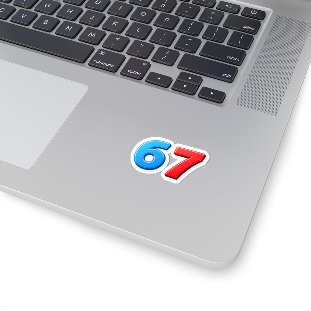 67 Humor Sticker | Kiss-Cut Number Decal