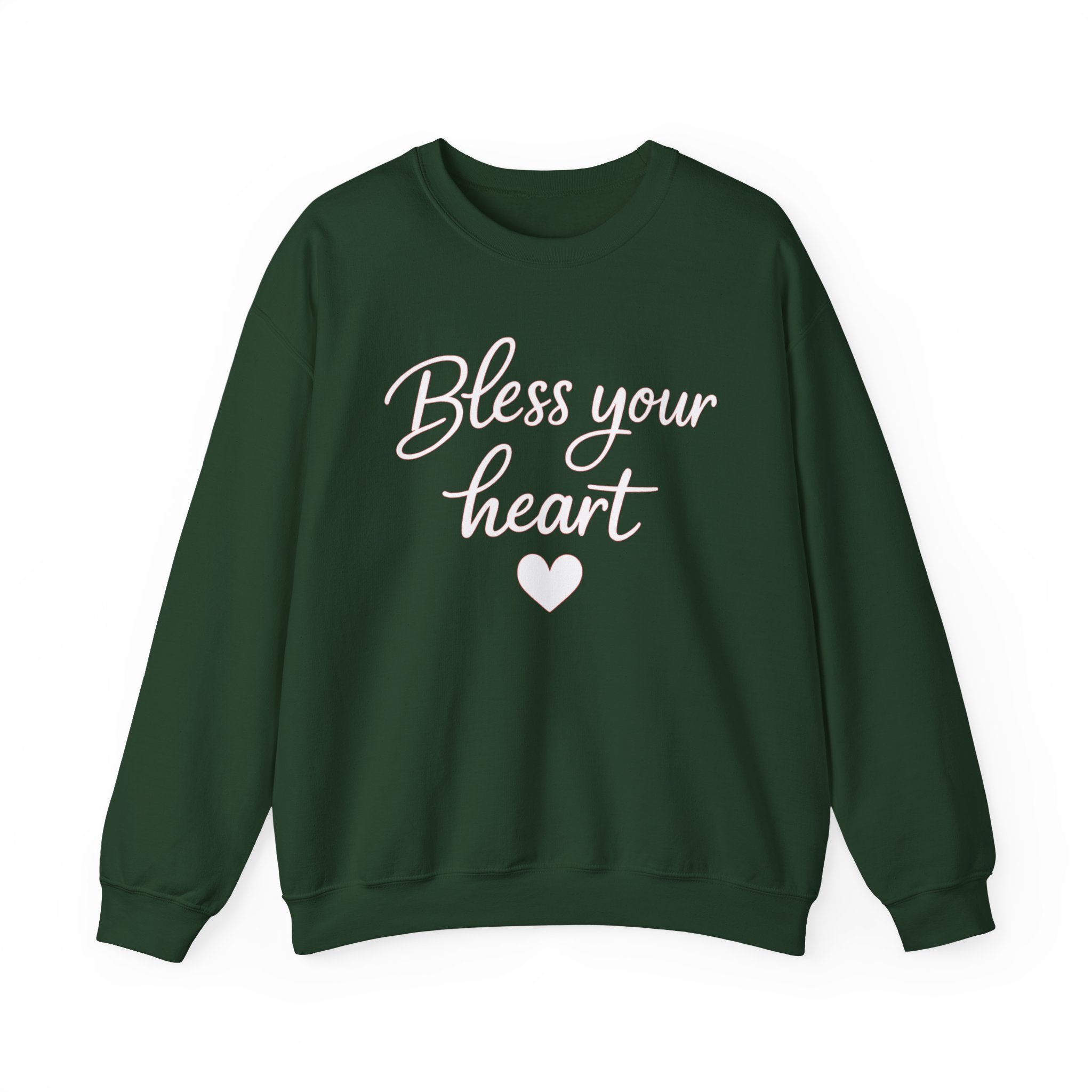 Bless Your Heart crewneck sweatshirt | Script text with heart design