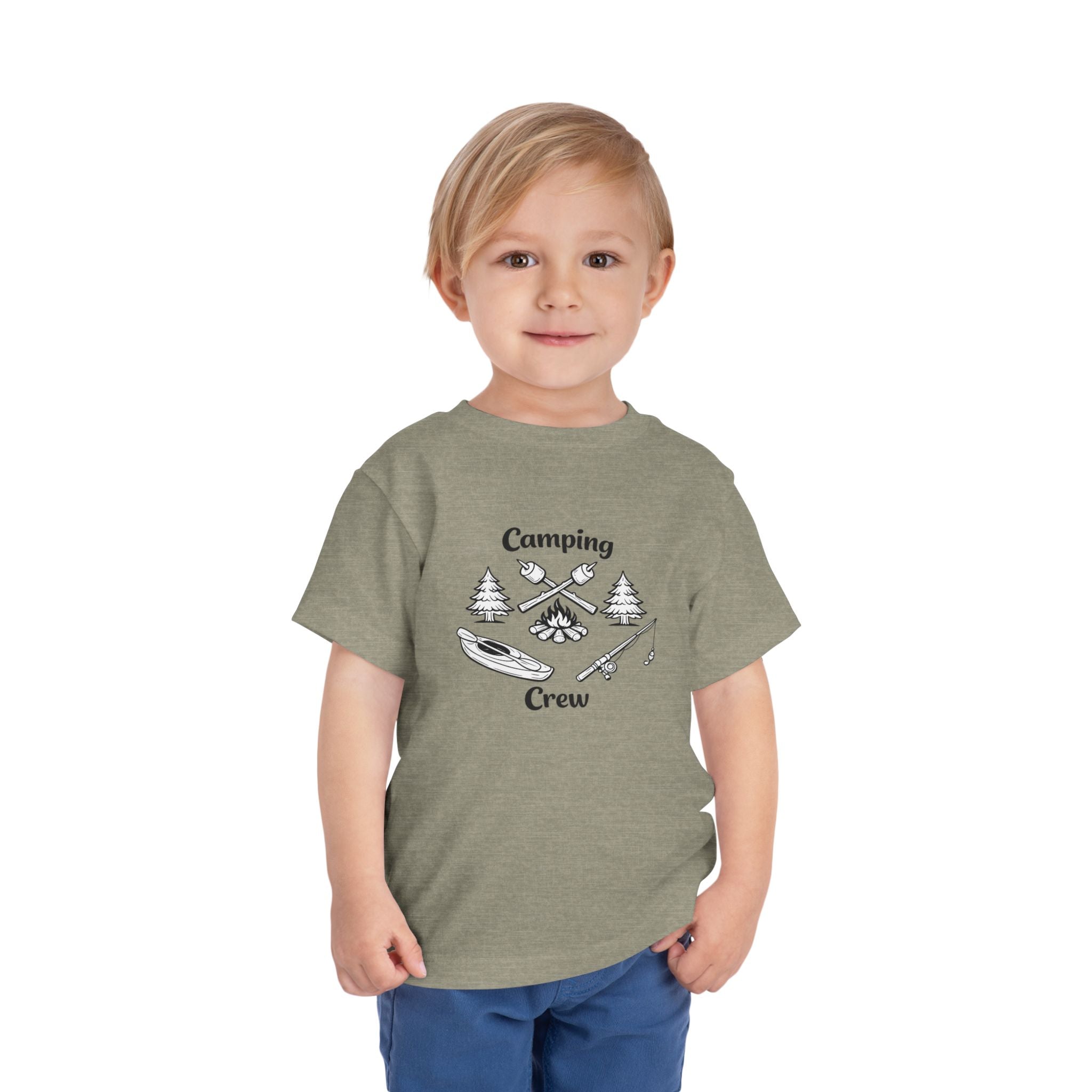 Camping Crew Toddler Tee | Kids Outdoor Camping Shirt, Kayak Fishing Bonfire Design