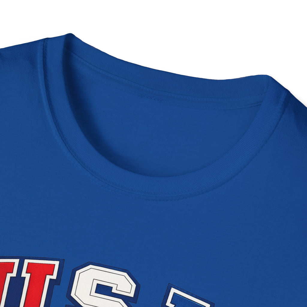 USA Gold Hockey 2K8 T-Shirt — American Flag Hockey Helmet Graphic Tee