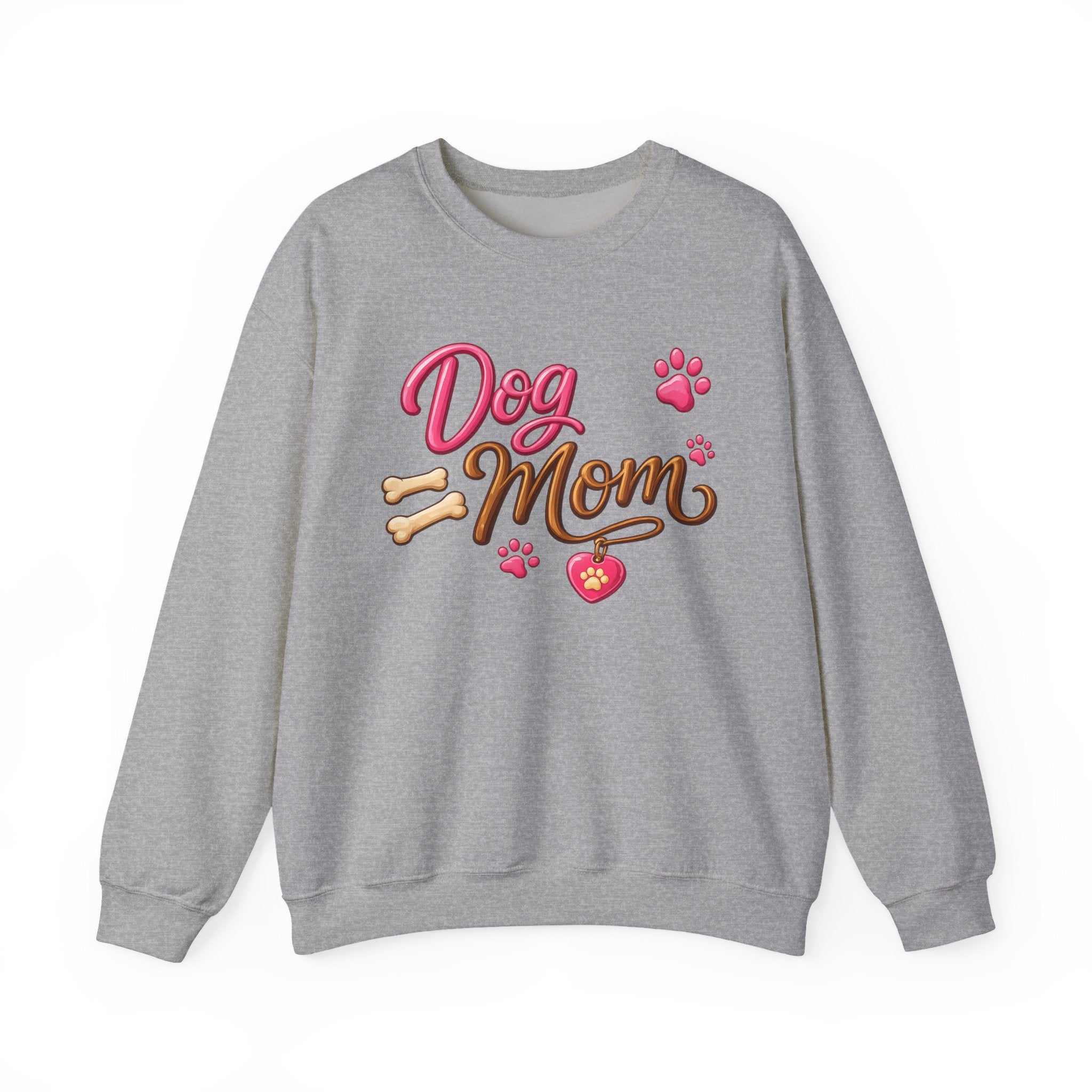 Dog Mom sweatshirt | paw prints, bones, heart tag