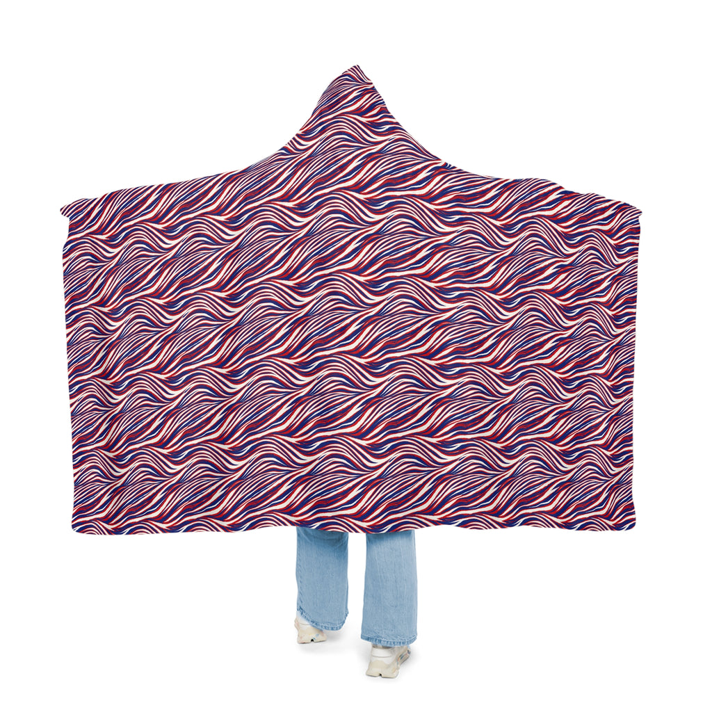 red, white and royal blue Pattern Snuggle Blanket | Hooded Cozy Throw