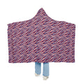 red, white and royal blue Pattern Snuggle Blanket | Hooded Cozy Throw