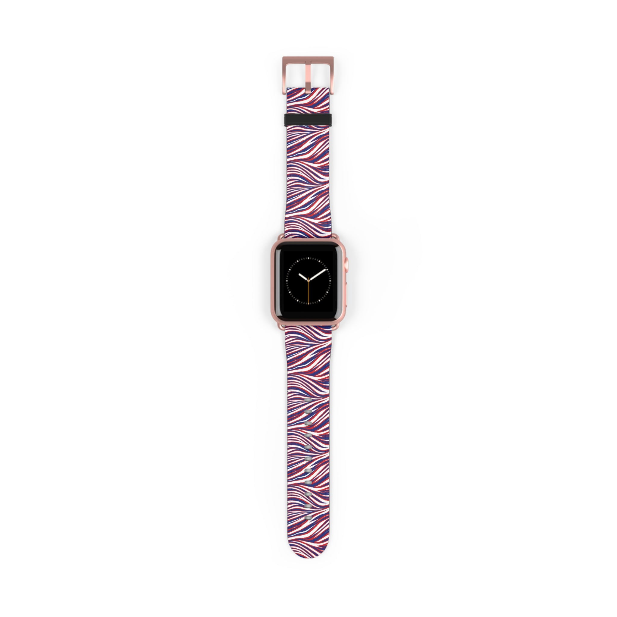 Wavy Red White Blue Pattern Watch Band — Abstract Striped Apple Watch Strap