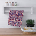 Buffalo Red White Blue Pattern Tea Towel | Striped Kitchen Towel