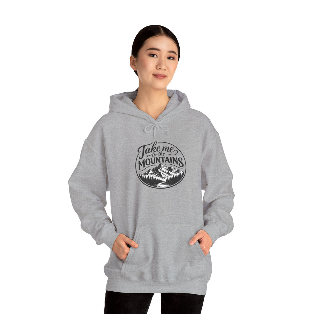 Take Me To The Mountains Hoodie — Adventure Graphic Pullover for Hikers