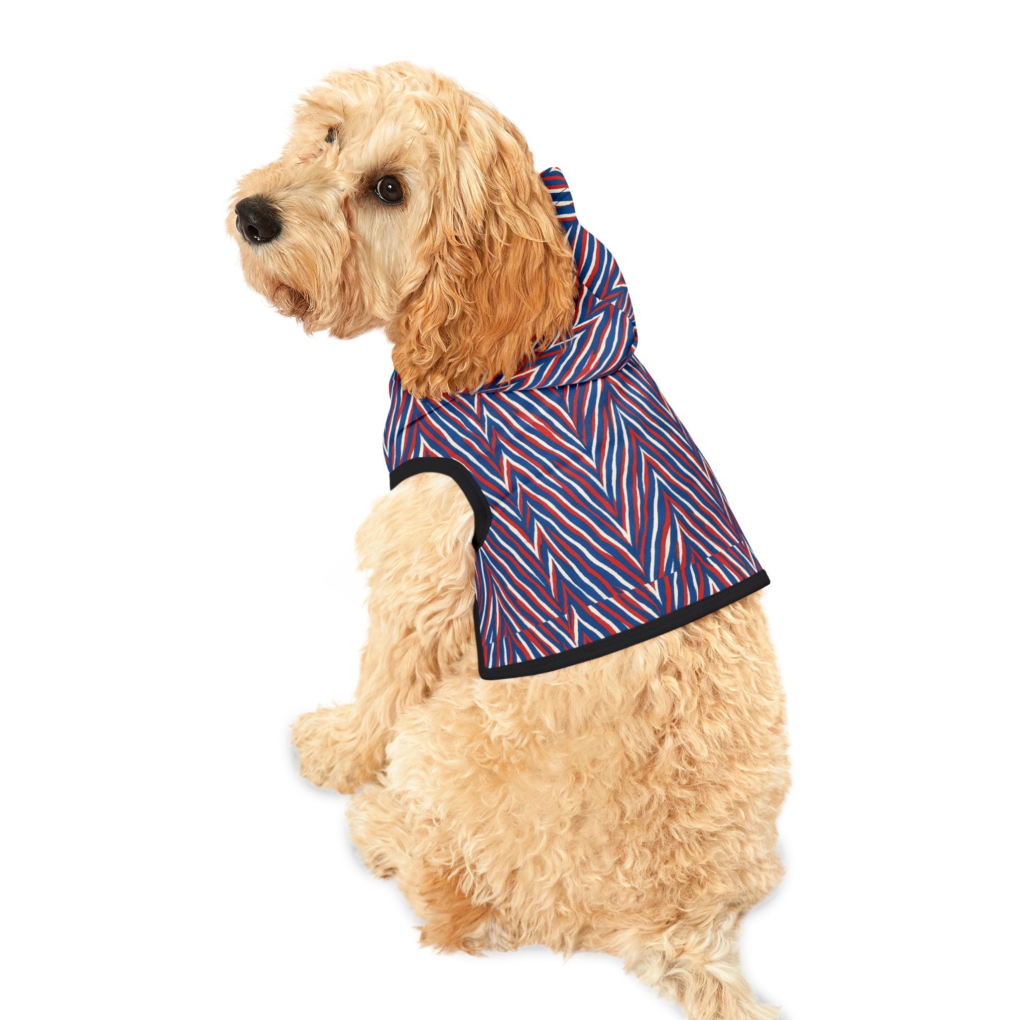 Red Blue Chevron Stripe Pet Hoodie | Dog Hoodie, Cat Hoodie