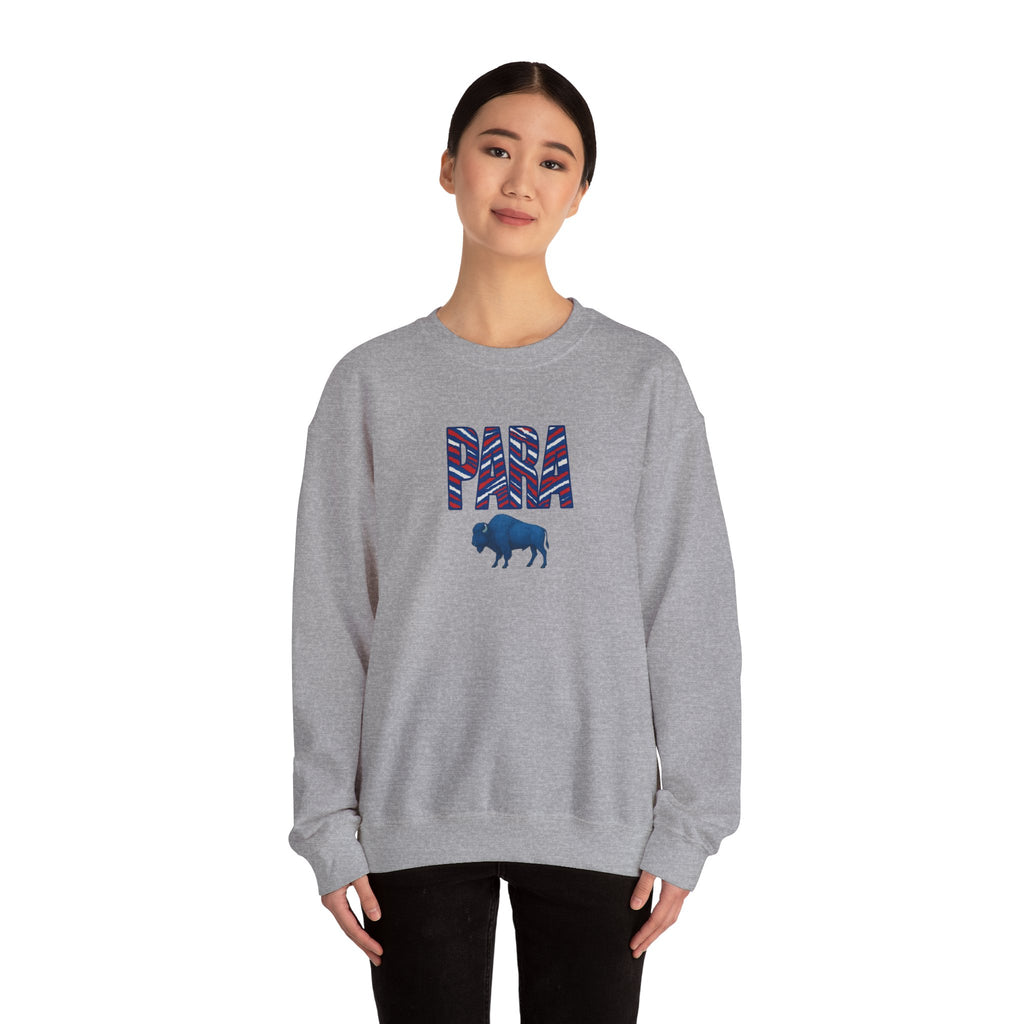 PARA buffalo graphic Sweatshirt | striped text buffalo silhouette