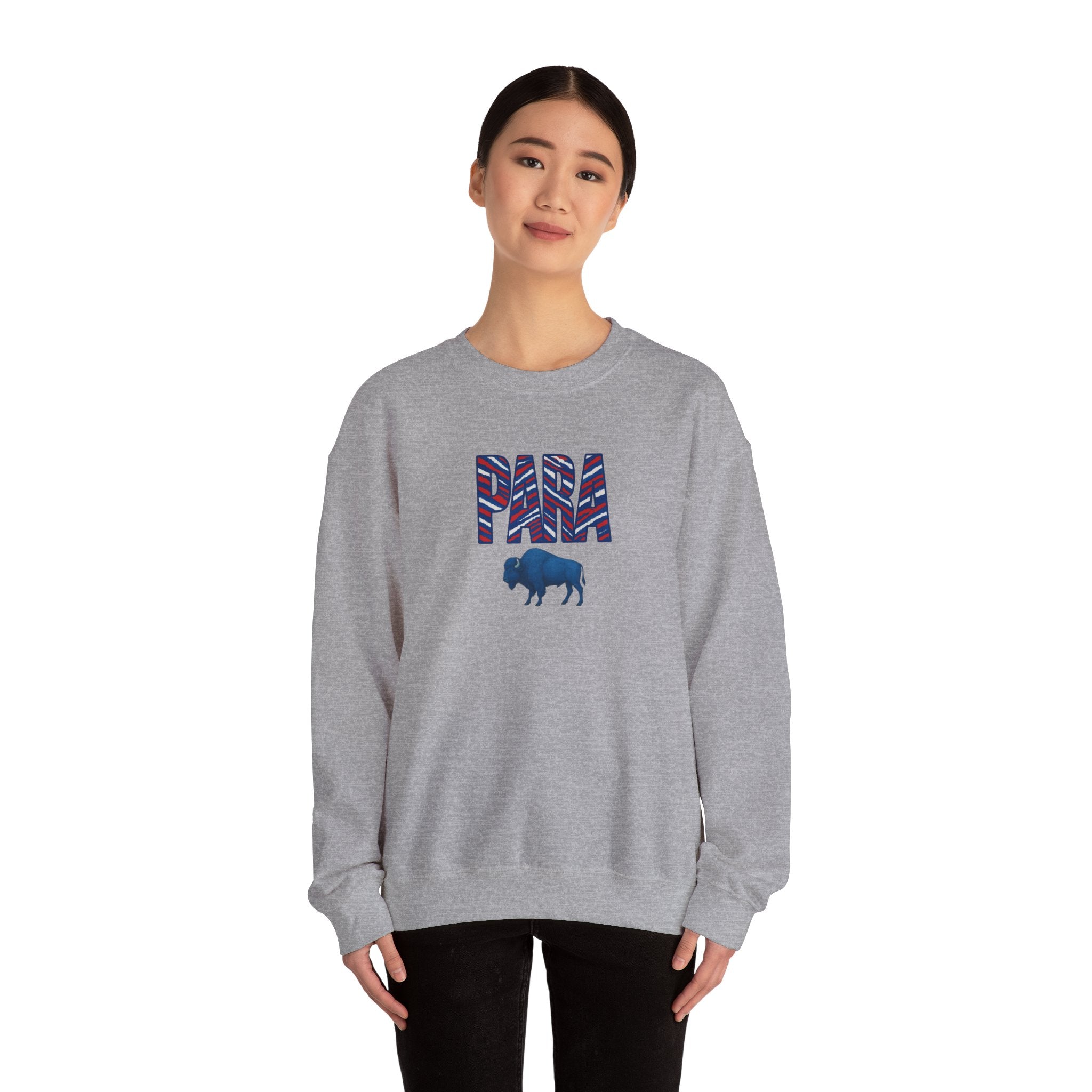 PARA buffalo graphic Sweatshirt | striped text buffalo silhouette