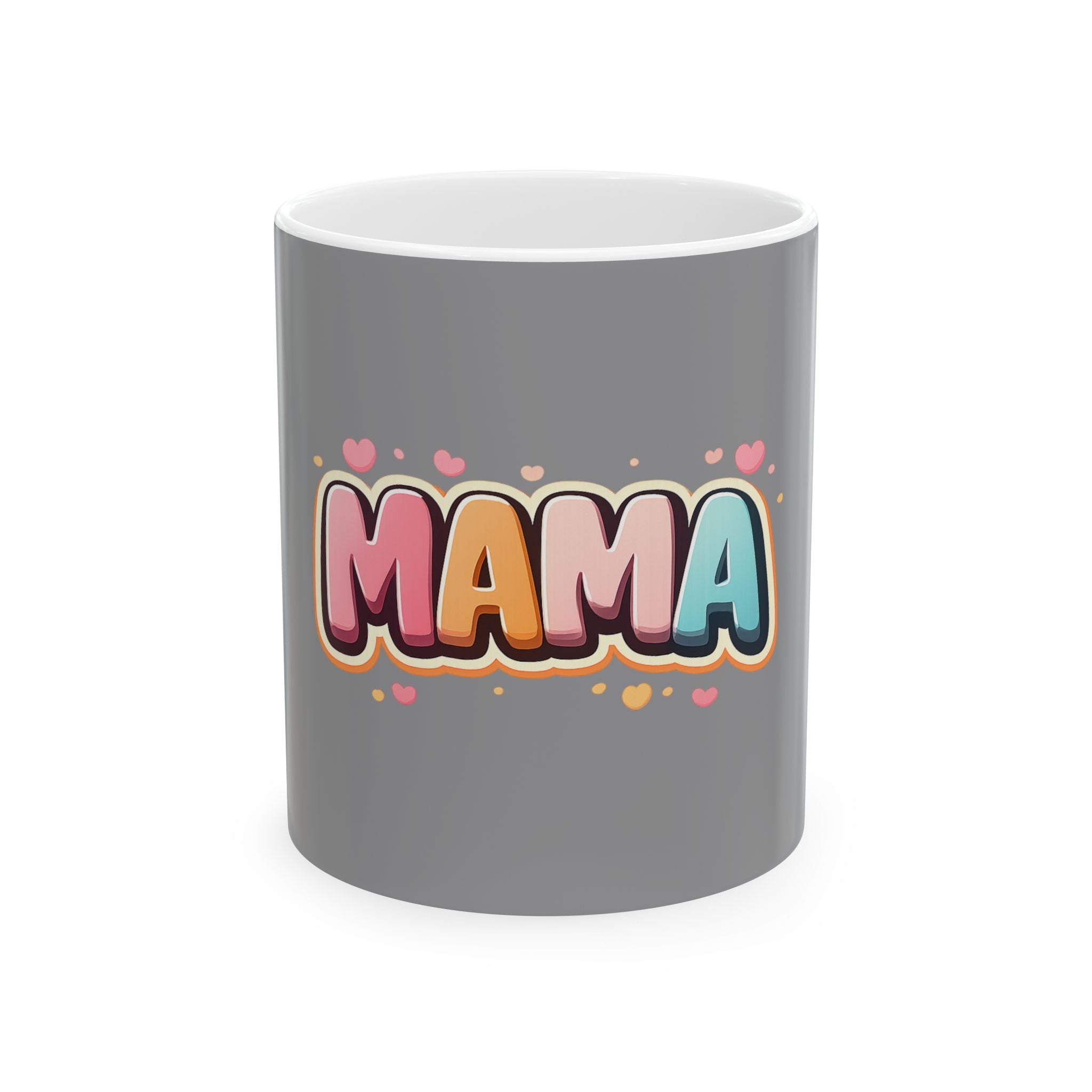 Mama Colorful Heart Ceramic Mug — Gift for Mom, Mother's Day Coffee Cup (11oz & 15oz)