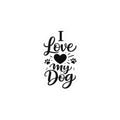 I Love My Dog Kiss-Cut Sticker | Paw Print Heart Decal